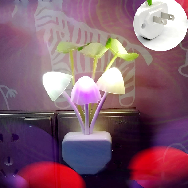 Automatic LED Mushroom Night Light – Color-Changing Sensor Lamp with Dusk-to-Dawn Auto On/Off, Plug-in Night Light for Kids Room, Nursery, Bedroom & Home Decor